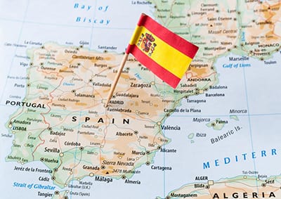 موقعیت جغرافیایی کشور اسپانیا